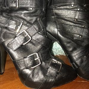 Buckle heeled booties